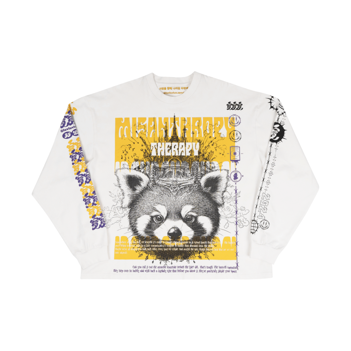 P0000MCA LUVLUVLUV MT Long Sleeve Top Lesser Panda WH