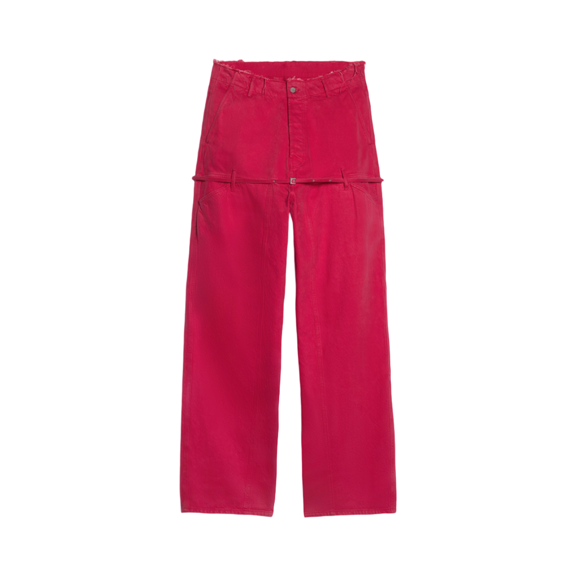 236DE019-1016-470 Jacquemus Le De Nimes Criollo Belted Jeans Red