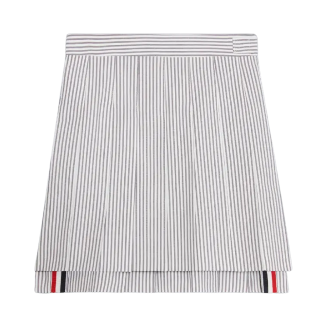 (키즈) 톰브라운 시어서커 플리츠 미니 스커트 미디움 그레이((Kids) Thom Browne Seersucker Pleated Mini Skirt Medium Grey) - 1