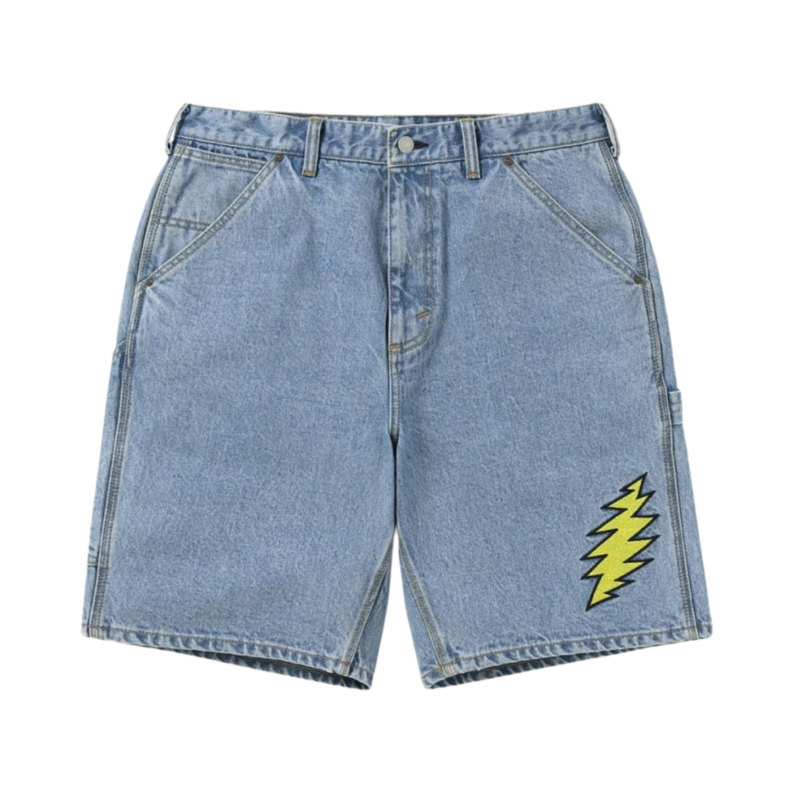 GD231WSOOS01BLW Thisisneverthat x Grateful Dead Lightning Carpenter Shorts Washed Blue