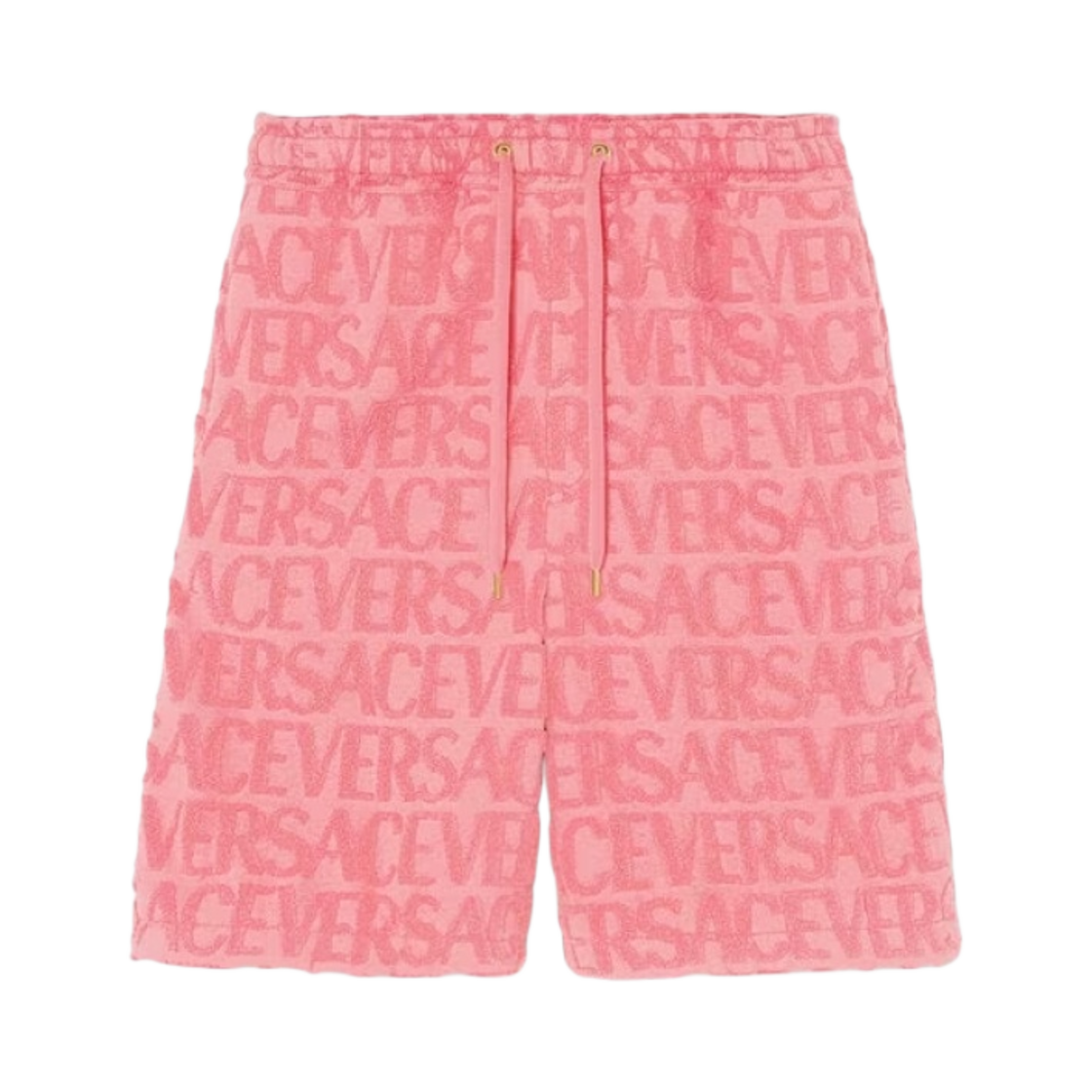 1010255-1A07718-1PN50 Versace Allover Towel Shorts Light Pink