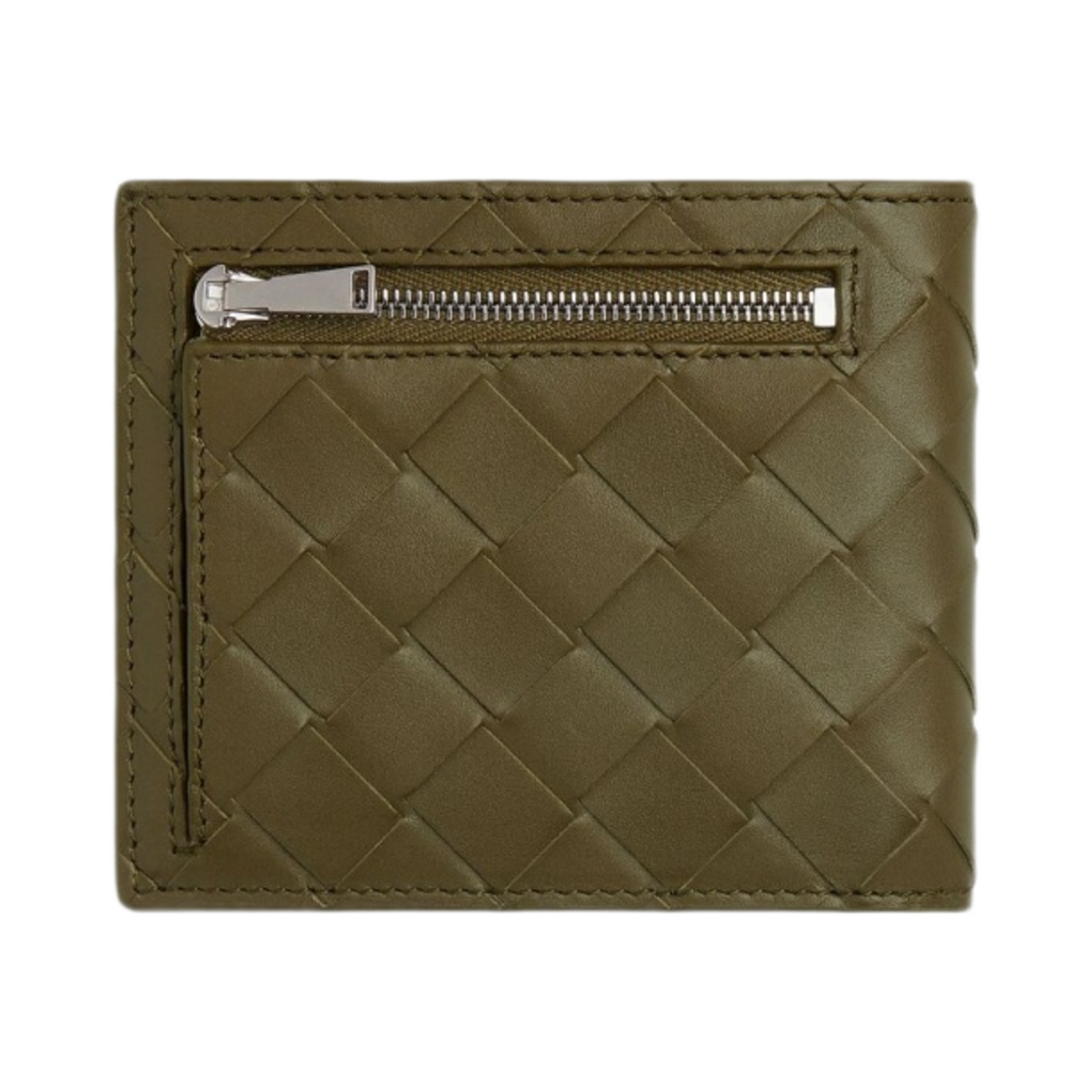 보테가 베네타 인트레치아토 익스테리어 포켓 반지갑 머드(Bottega Veneta Intrecciato Bi-Fold Wallet with Exterior Pocket Mud) - 3