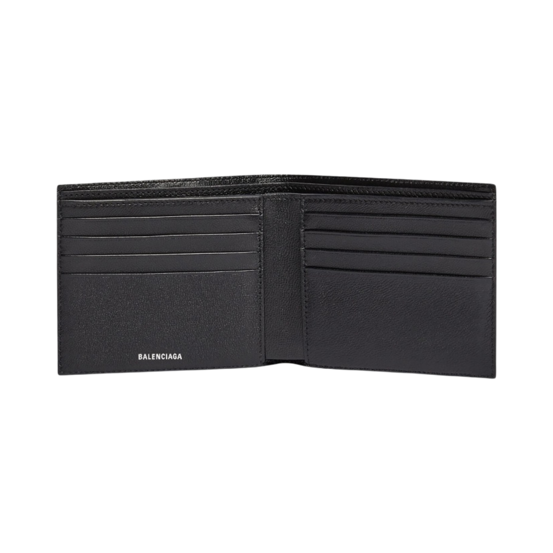 발렌시아가 박스 카프스킨 엠보스 모노그램 스퀘어 반지갑 블랙(Balenciaga Embossed Monogram Square Folded Wallet in Box Calfskin Black) - 2