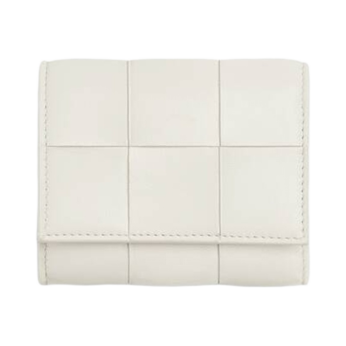 750244VCQC19009 Bottega Veneta Small Cassette Tri-Fold Zip Wallet White