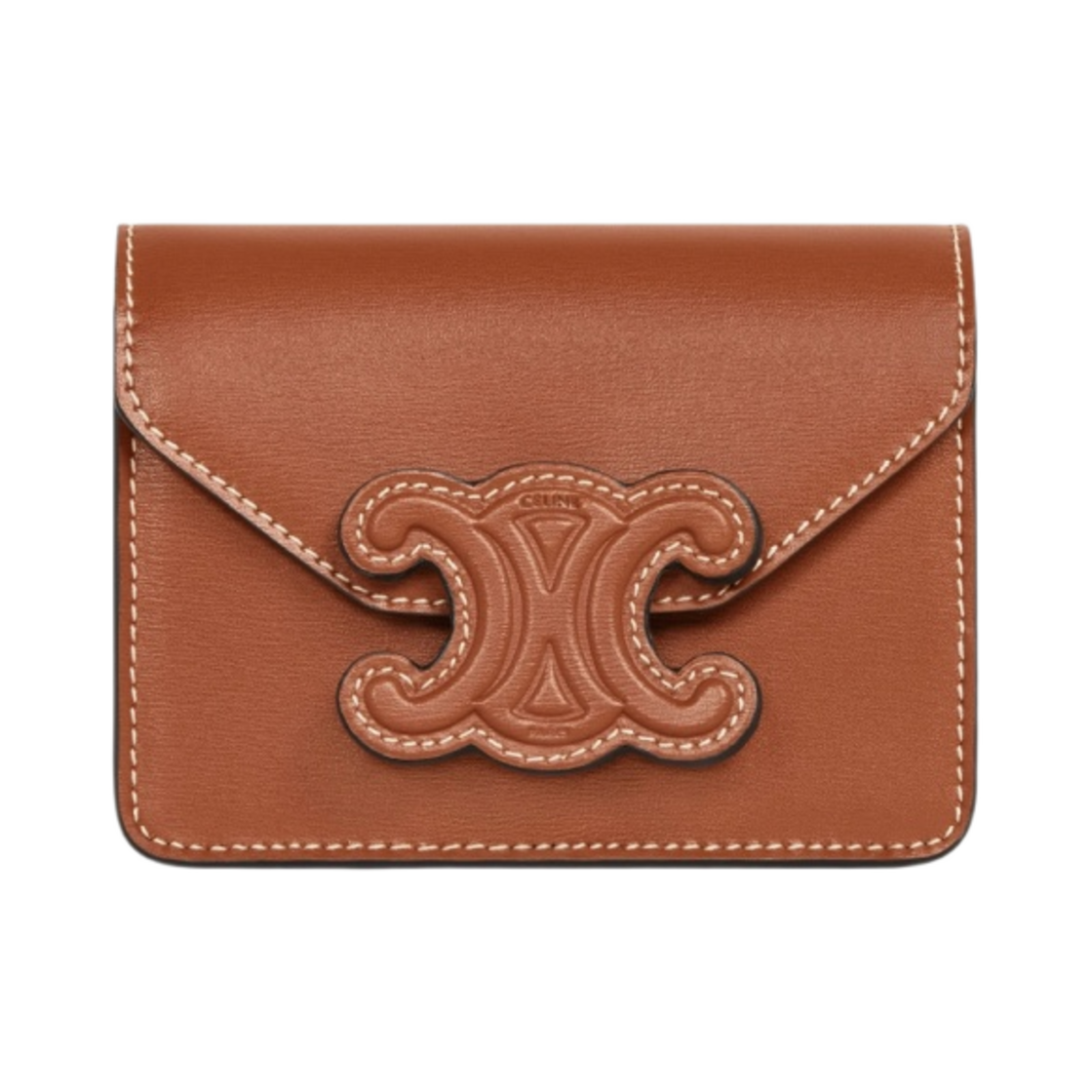 셀린느 샤이니 카프스킨 체인 트리옹프 카드 홀더 탄(Celine Card Holder on Chain Triomphe in Shiny Calfskin Tan) - 1