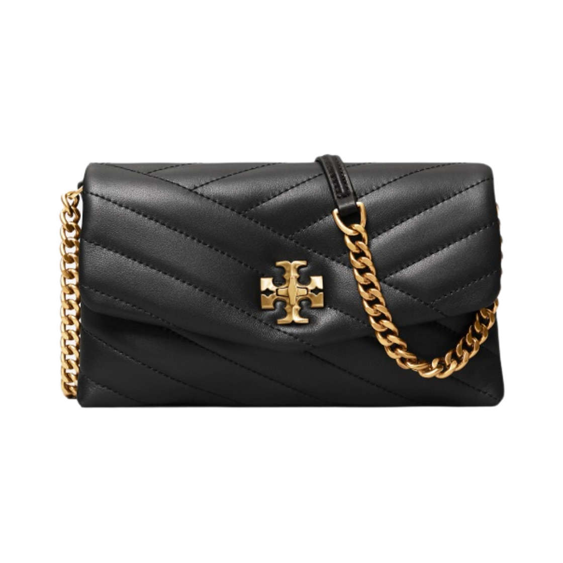 90343-001 Tory Burch Kira Chevron Chain Wallet Black