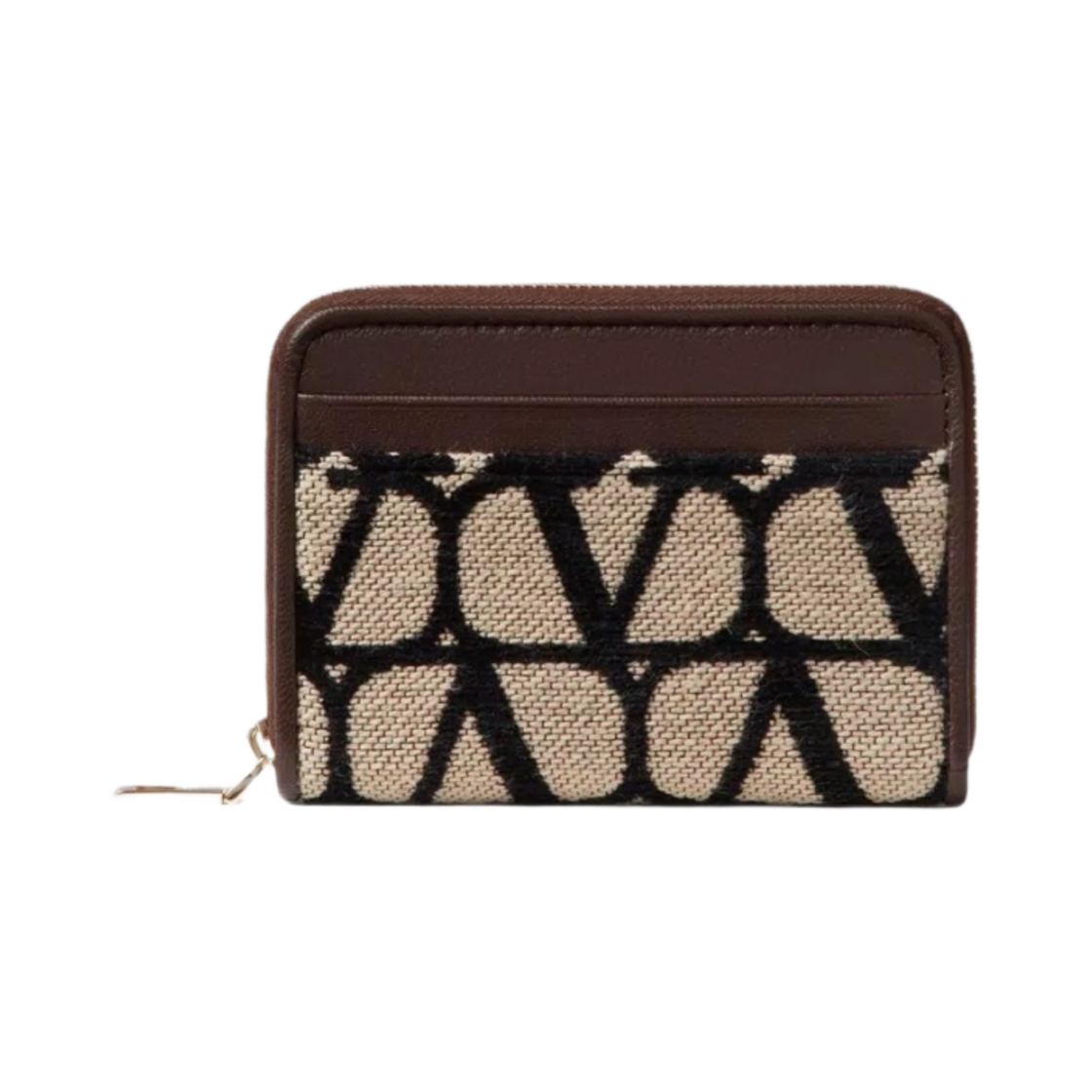 발렌티노 트왈 아이코노그래피 지퍼 카드 홀더 베이지 블랙(Valentino Toile Iconographe Zipper Card Holder Beige Black) - 1