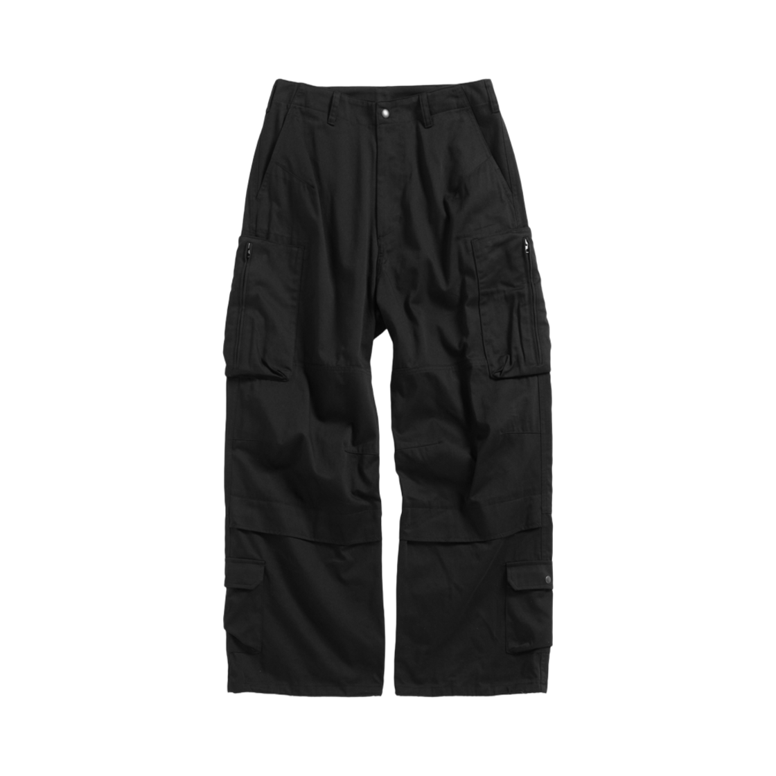 해칭룸 지퍼 카고 워크 팬츠 블랙
