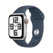 Apple Watch SE 2023 40mm Cellular Silver Aluminium Case with Sport Band S/M Storm Blue (Korean Ver.)