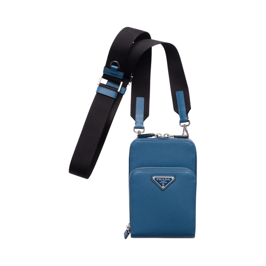 2ZH126-053-F0154 Prada Saffiano Leather Smartphone Case Aviator Blue