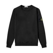 (Kids) Stone Island 61340 Cotton Fleece Crewneck Sweatshirt Black - 22FW