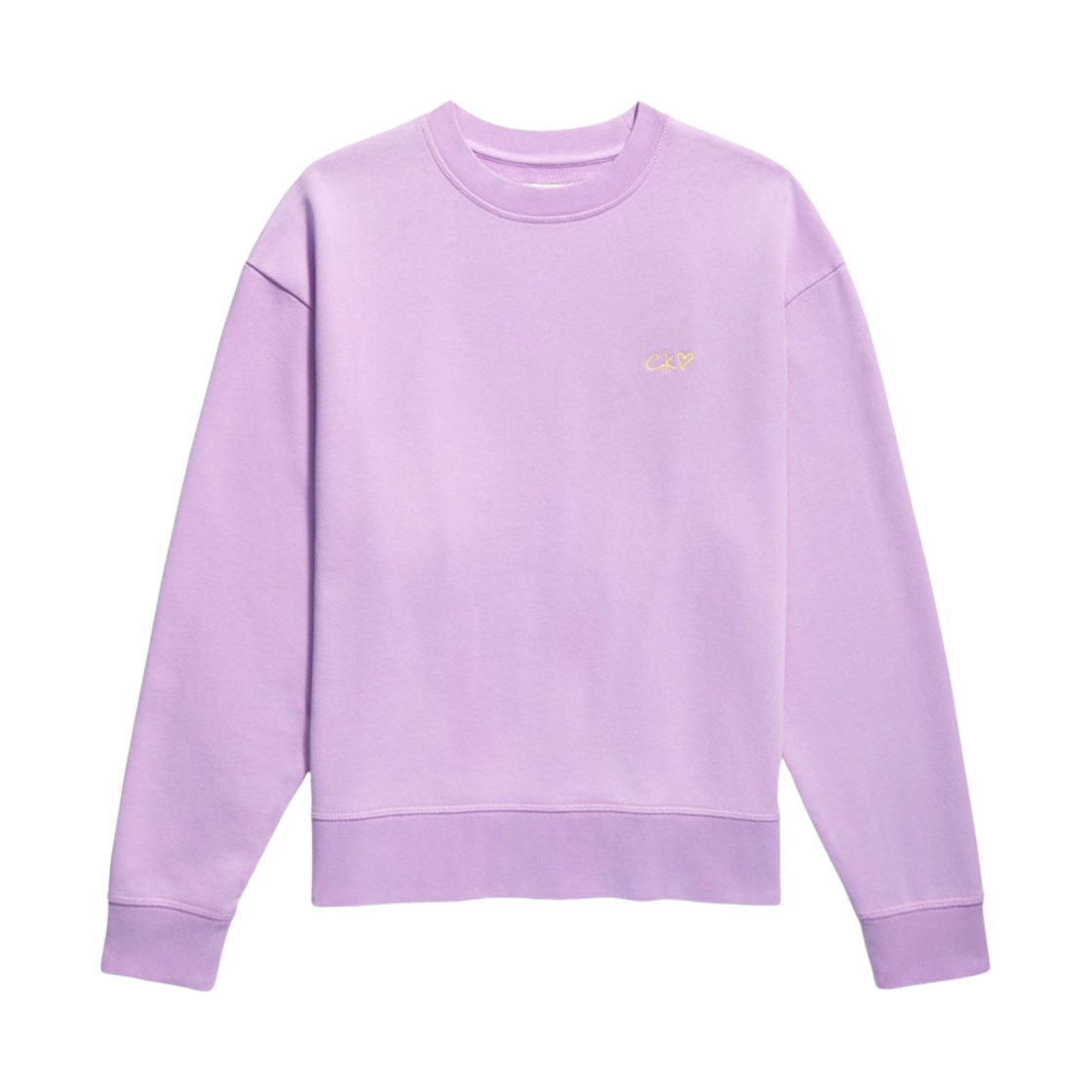(W) 캘빈 클라인 x 제니 릴렉스핏 코튼 프렌치 테리 크루넥 스웨트셔츠 쉬어 라일락((W) Calvin Klein x Jennie Relaxed Fit Cotton French Terry Crewneck Sweatshirt Sheer Lilac)