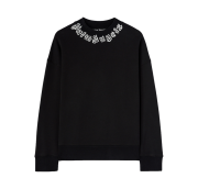 PALM ANGELS Neck Logo Crew Black - Off White