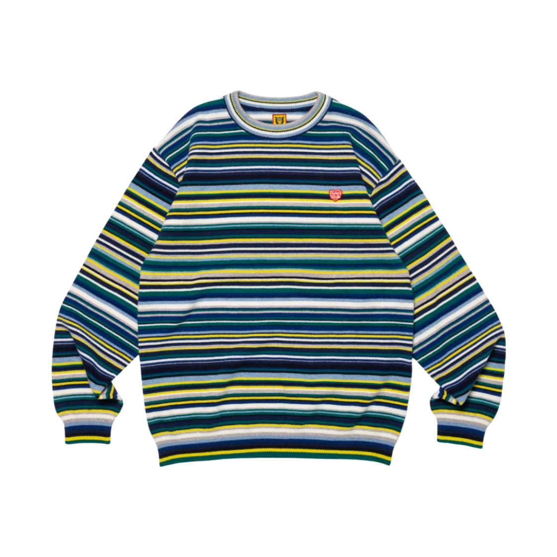 휴먼 메이드 멀티 스트라이프 니트 스웨터 그린(Human Made Multi Striped Knit Sweater Green) - 1