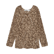 Open Yy Argyle Pointelle Pullover Brown