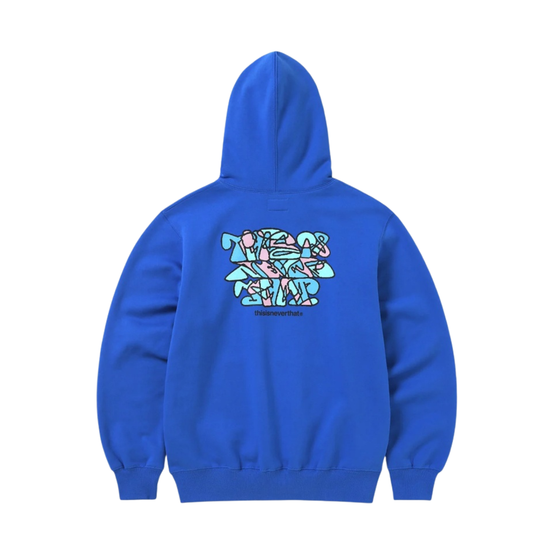 디스이즈네버댓 x 신노운스케 스택 로고 후드 블루