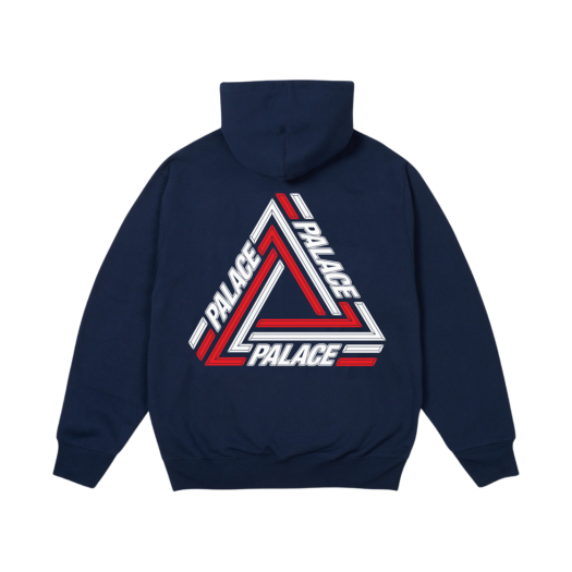 Palace Tri-Line Hood Navy - 24FW