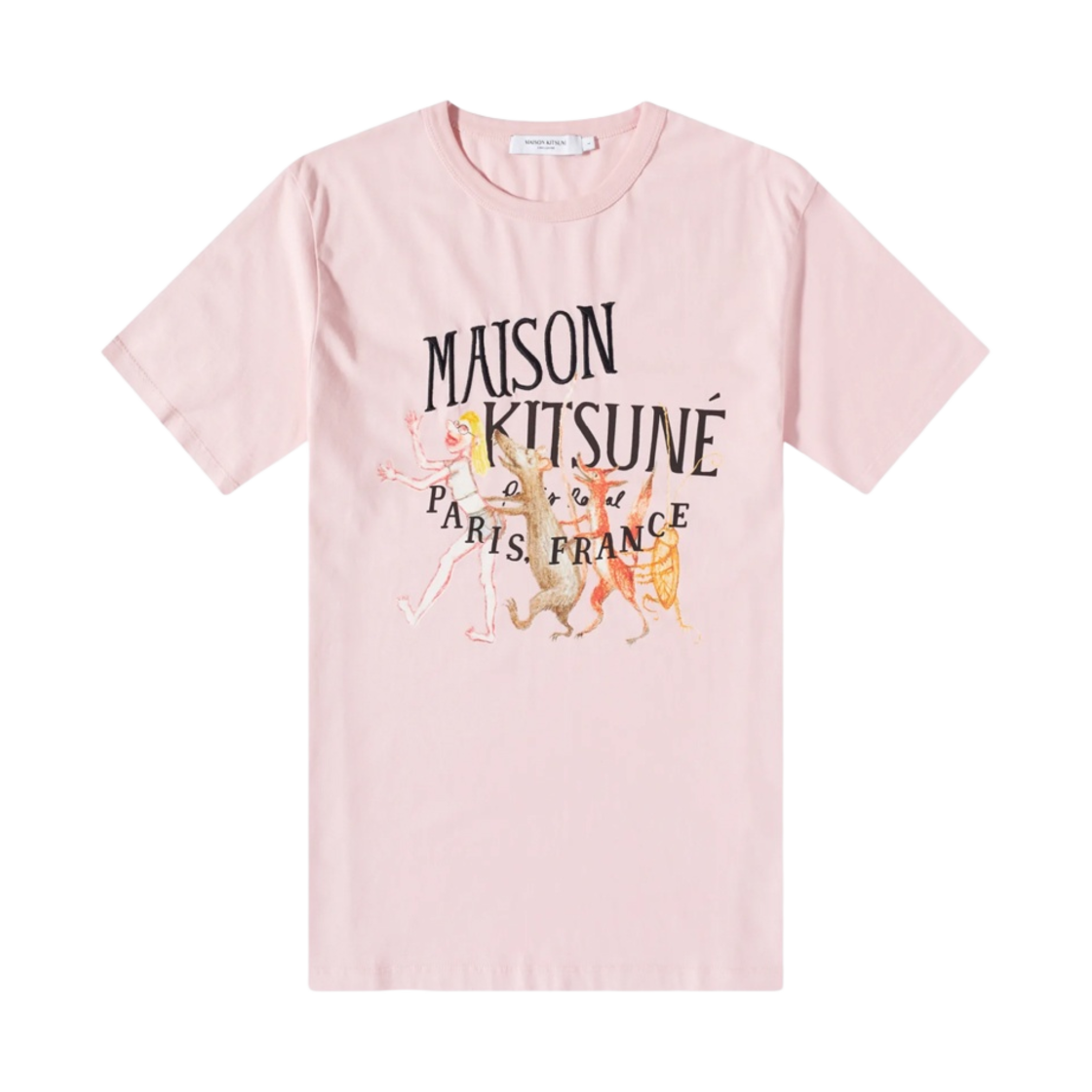 메종 키츠네 x 올림피아 르 탱 팔라이스 로얄 클래식 티셔츠 소프트 핑크(Maison Kitsune x Olympia Le Tan Palais Royal Classic T-Shirt Soft Pink) - 1