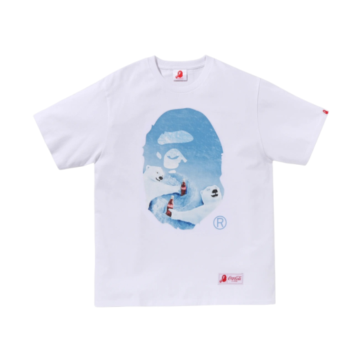 BAPE x Coca Cola Photo Ape Head T-Shirt White