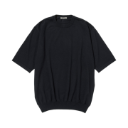 Auralee Cashmere Hard Twist Knit T-Shirt Black