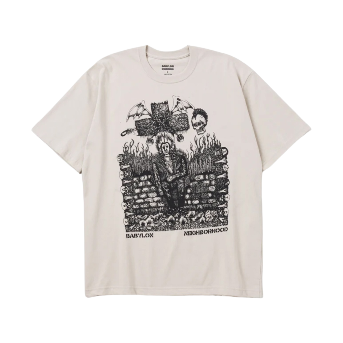 네이버후드 x 바빌론 티셔츠 숏슬리브 1 베이지(Neighborhood x Babylon T-Shirt S/S 1 Beige) - 1