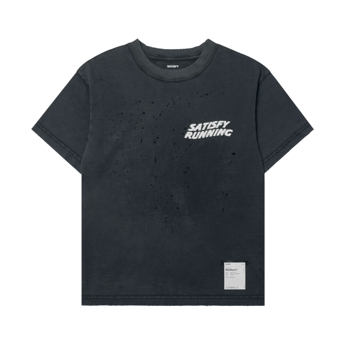 새티스파이 모스테크 티셔츠 스톤 블랙(Satisfy Mothtech T-Shirt Stone Black) - 1
