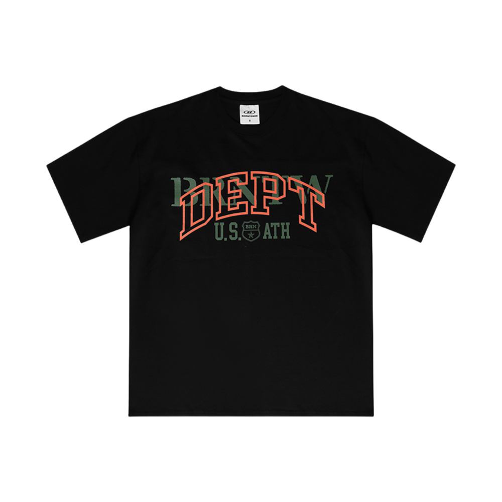 본투윈 DEPT 백 컷팅 세미 오버핏 티셔츠 블랙