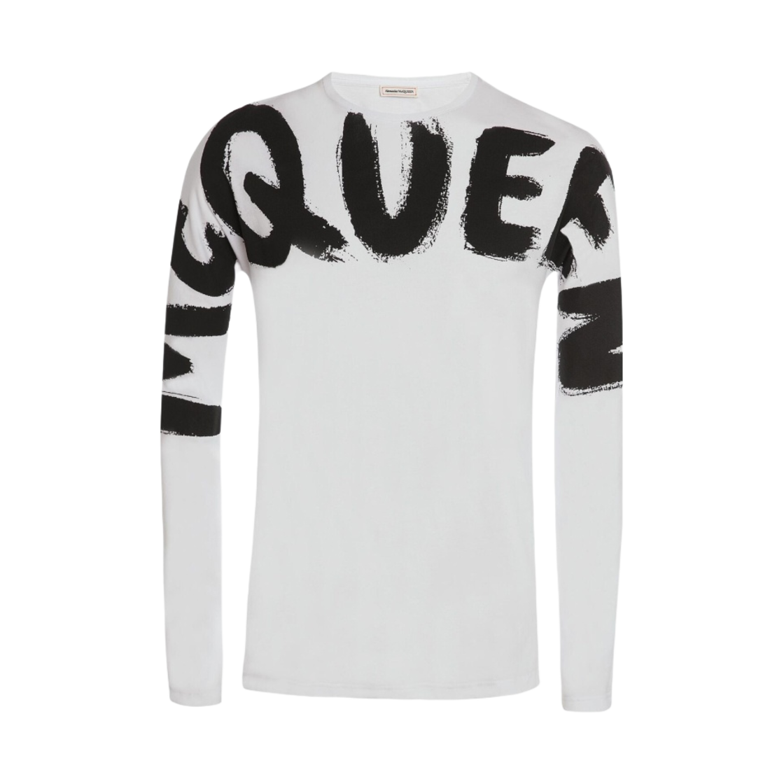 알렉산더 맥퀸 그래피티 기모노 슬리브 티셔츠 화이트 블랙(Alexander McQueen Graffiti Kimono Sleeve T-Shirt White Black) - 1