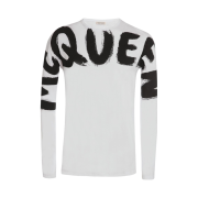Alexander McQueen Graffiti Kimono Sleeve T-Shirt White Black