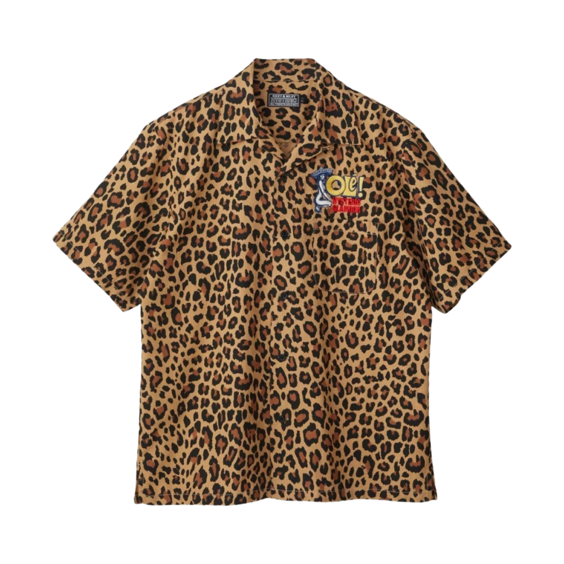 히스테릭 글래머 히스테릭 OLE 자수 오픈 칼라 셔츠 레오파드(Hysteric Glamour Hysteric OLE Embroidered Open Collar Shirt Leopard) - 1