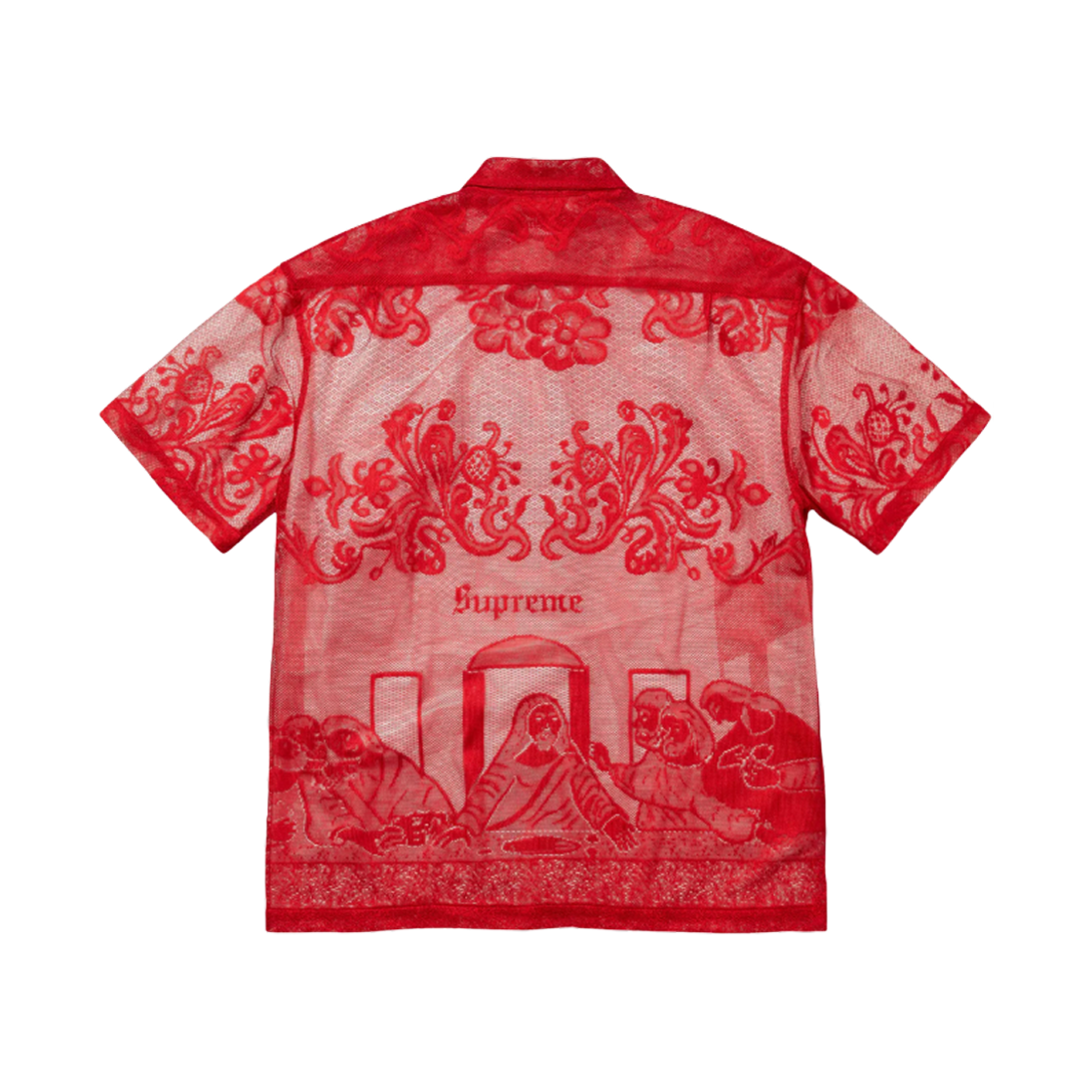 슈프림 라스트 서퍼 레이스 숏슬리브 셔츠 레드 - 25SS(Supreme Last Supper Lace S/S Shirt Red - 25SS) - 2