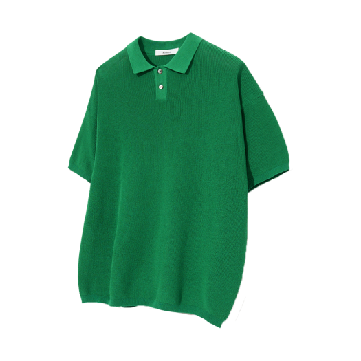 K22SSUK18GN Knitted Coolever PK Half Sleeve Knit T-shirt Green