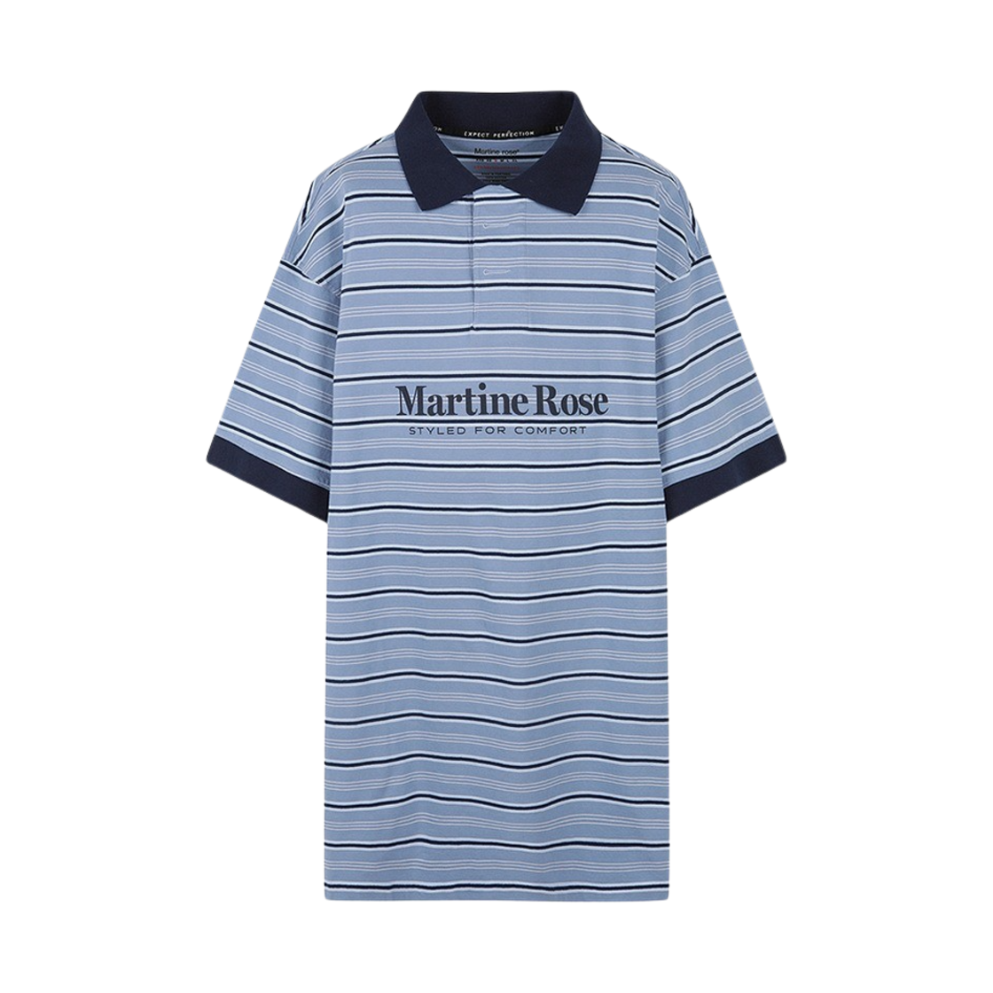 KM4BTSSMR20BL Martine Rose Stretched Polo Blue Stripe