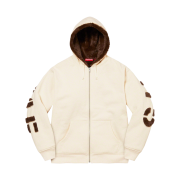 Supreme Faux Fur Lined Zip Up Hooded Sweatshirt Natural - 22FW