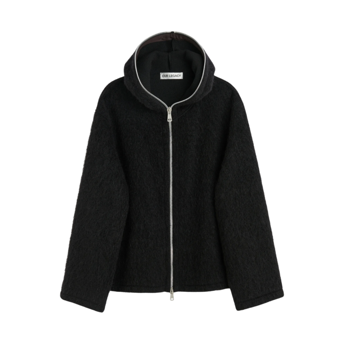 아워레가시 풀 집 후드 블랙 헤어리 울(Our Legacy Full Zip Hood Black Hairy Wool)