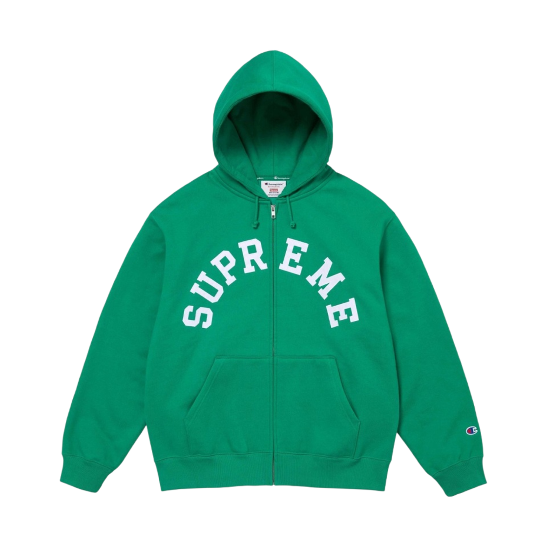 슈프림 x 챔피온 집업 후드 스웨트셔츠 그린 - 24SS(Supreme x Champion Zip Up Hooded Sweatshirt Green - 24SS)