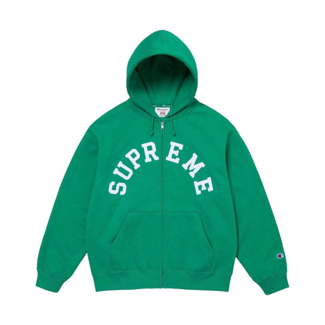 Supreme Supreme x Champion Zip Up Hooded Sweatshirt Green - 24SS · L