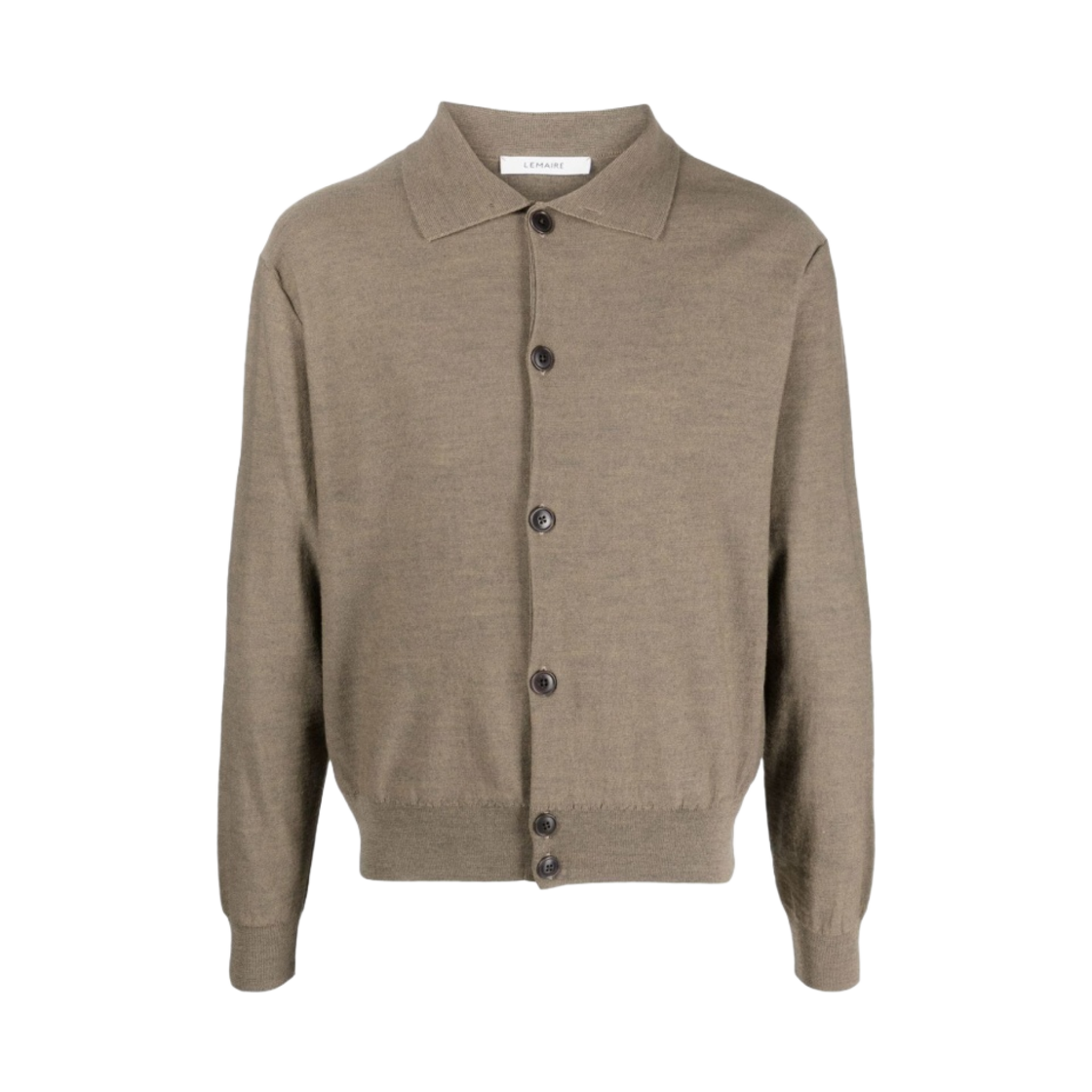르메르 컨버터블 칼라 니트 셔츠 머스터드 신(Lemaire Convertible Collar Knit Shirt Mustard Chine) - 1