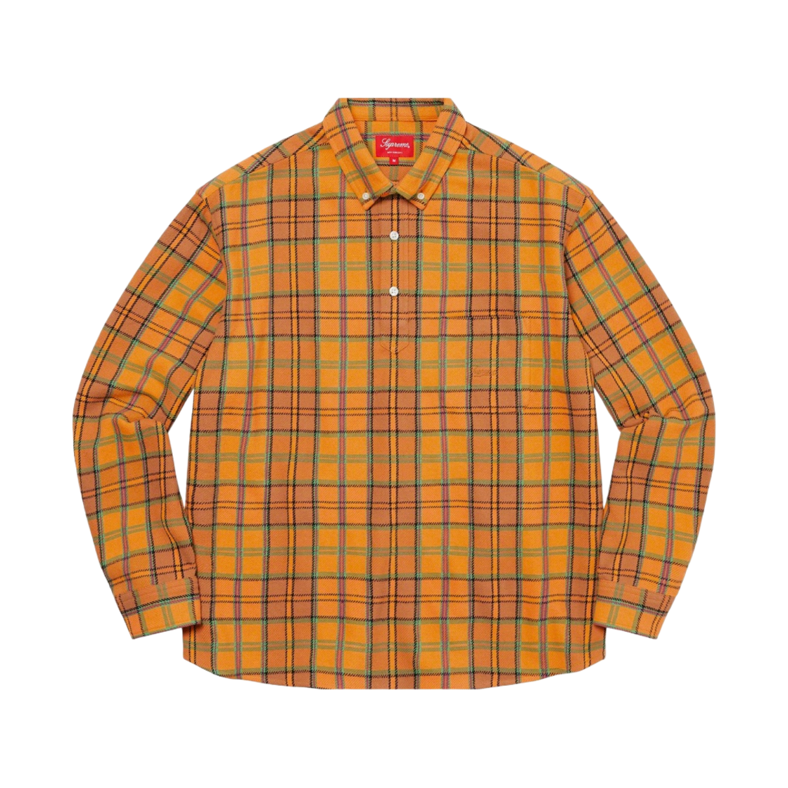 슈프림 풀오버 플레이드 플란넬 셔츠 골드 - 23SS
