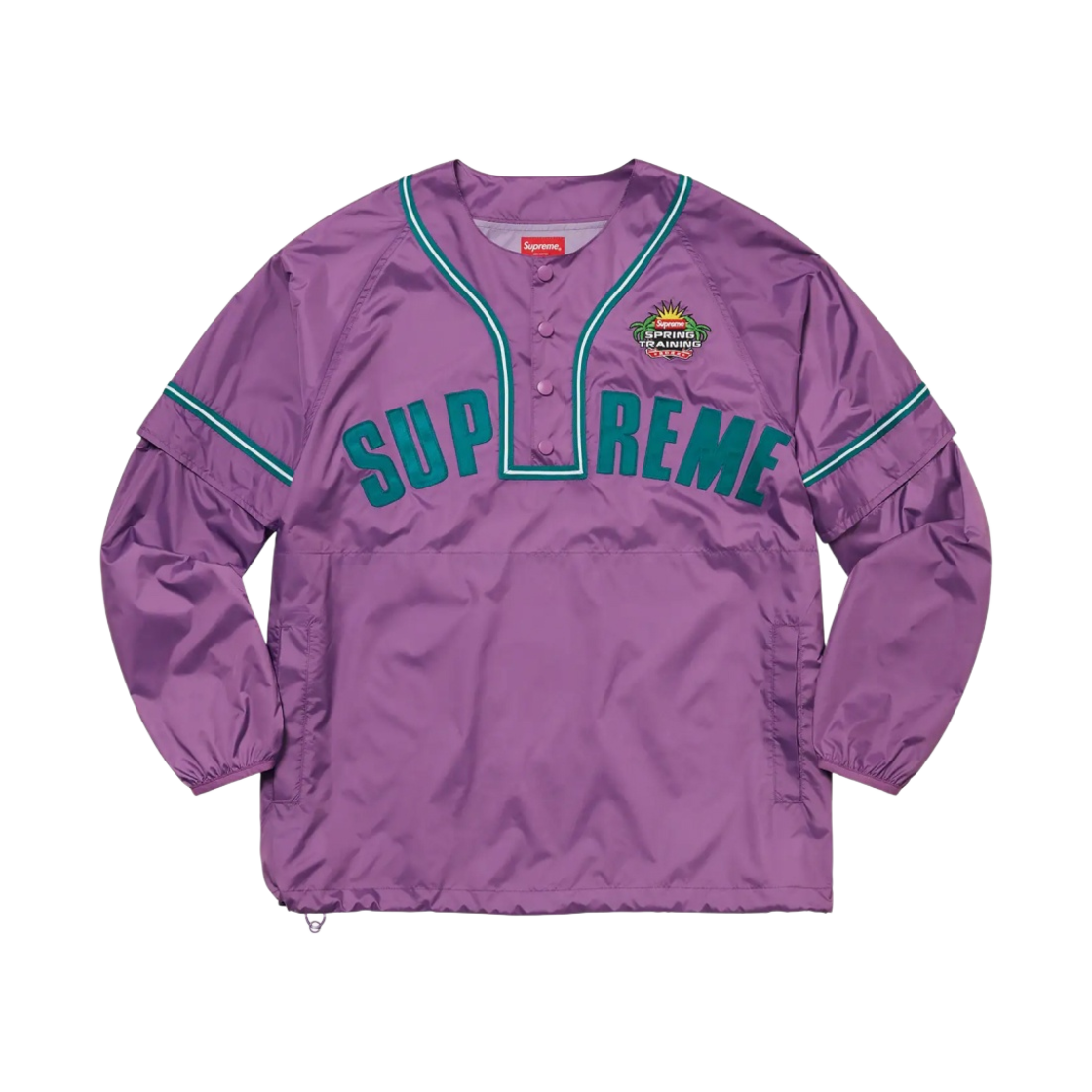 슈프림 스냅오프 슬리브 롱슬리브 베이스볼 탑 퍼플 - 22SS