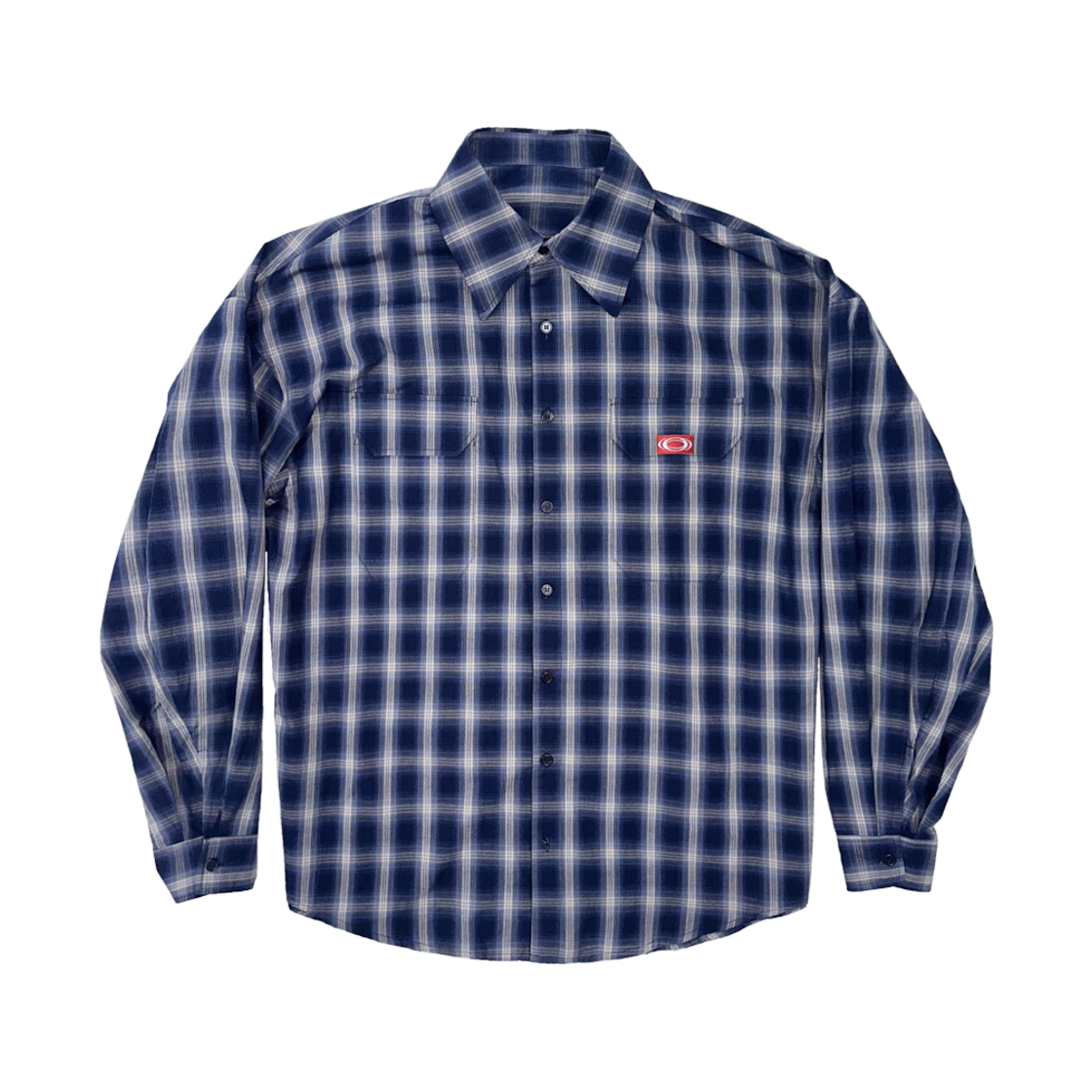 씨비전 바이 씨에스씨 아이코닉 체크 셔츠 블루 그레이 플래드(Civision by CSC Iconic Checked Shirts Blue Grey Plaid)