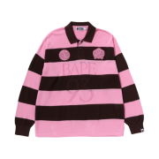 BAPE Jacquard Multi Logo Stripe Relaxed Fit L/S T-Shirt Brown