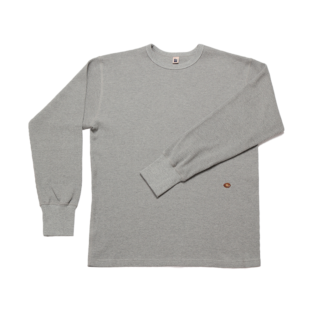 LLL90C-LTS-HGY005F LLL Design Studio Cotton Blended Waffle-Jersey Long-Sleeved Tee Heather Grey