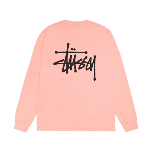Stussy Basic Stussy Pigment Dyed LS T-Shirt Coral 2024