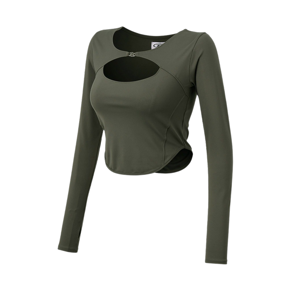 본투윈 B 버클 컷아웃 롱 슬리브 카키