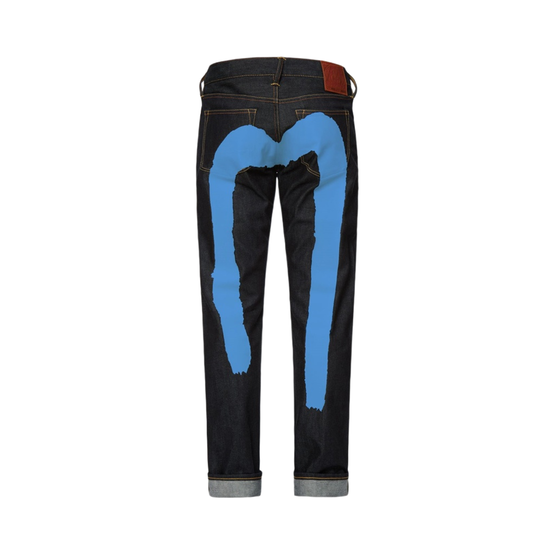 에비수 브러쉬스트로크 다이콕 슬림 크롭 핏 진 블루(Evisu Brushstroke Diacock Slim Cropped Fit Jeans Blue)