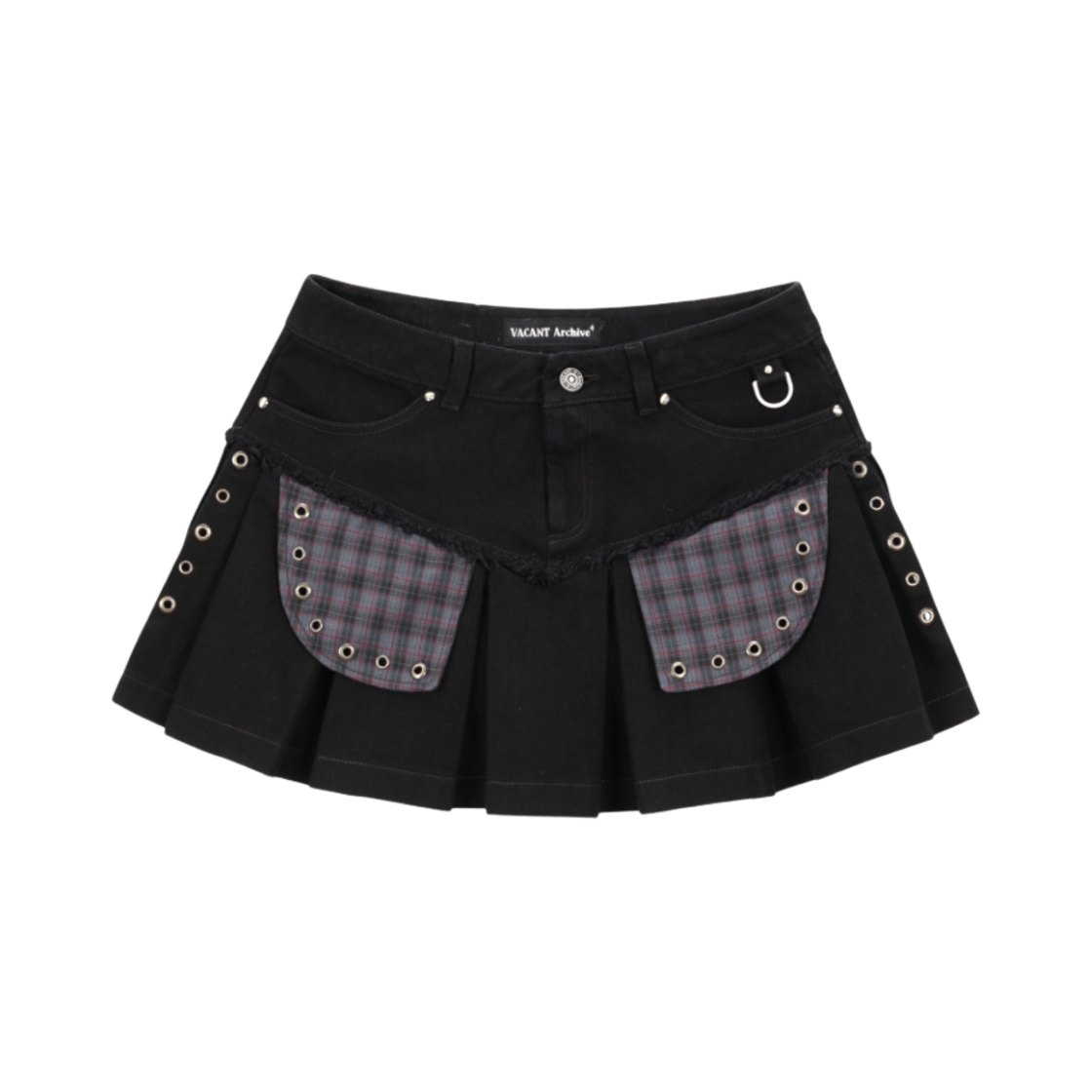 VAK251SS002BK10_08 Vacant Archive Lisa Pleats Mini Skirt Black