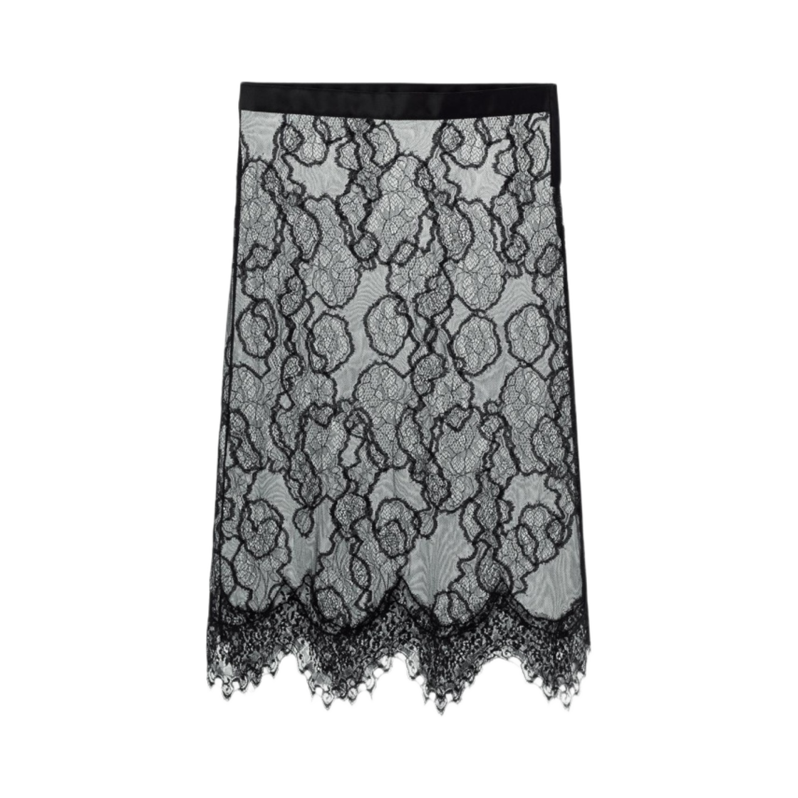 자라 레이스 미디 스커트 블랙(Zara Lace Midi Skirt Black) - 2