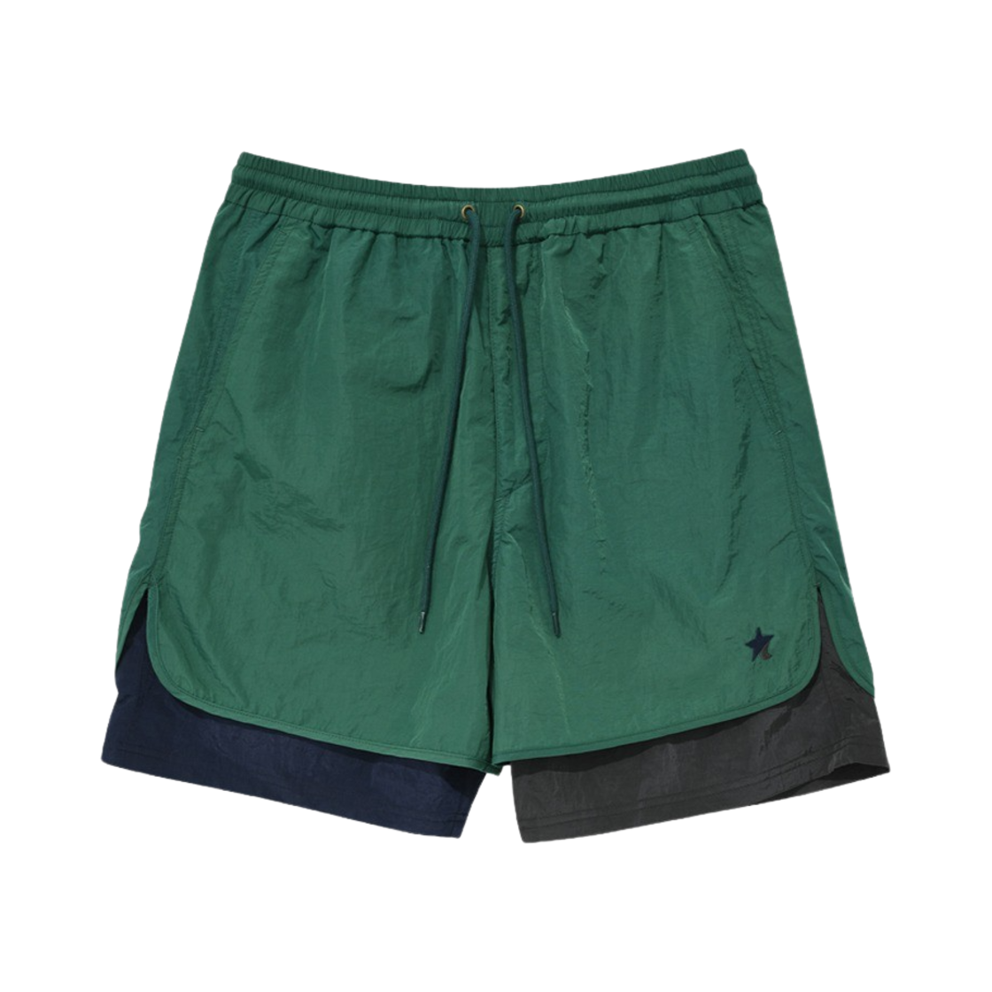 AJOSS23-PT-12-KH Ajobyajo Layered Nylon Shorts Green