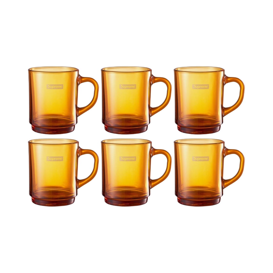 슈프림 듀라렉스 글래스 머그 엠버 (6개 세트) - 23SS(Supreme Duralex Glass Mugs Amber (Set of 6) - 23SS)